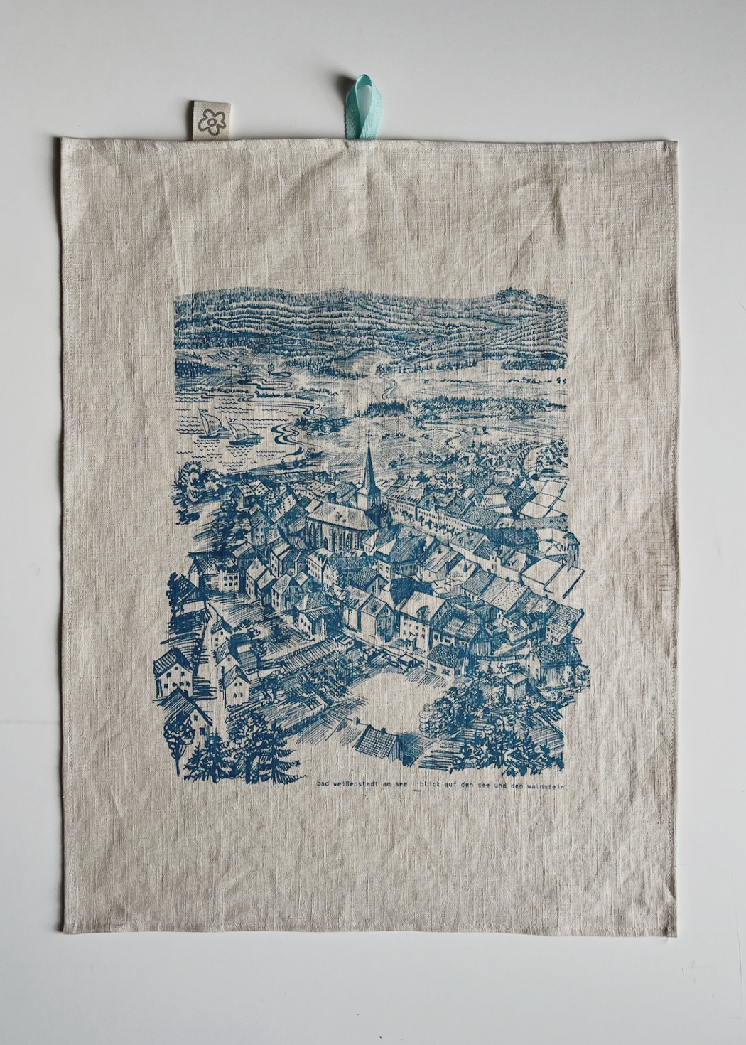 Opas Zeichnung Geschirrtuch aus Leinen