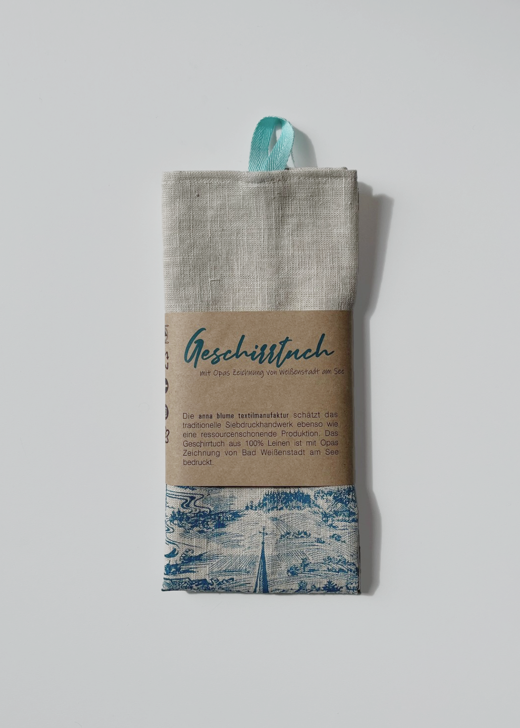 Opas Zeichnung Geschirrtuch aus Leinen