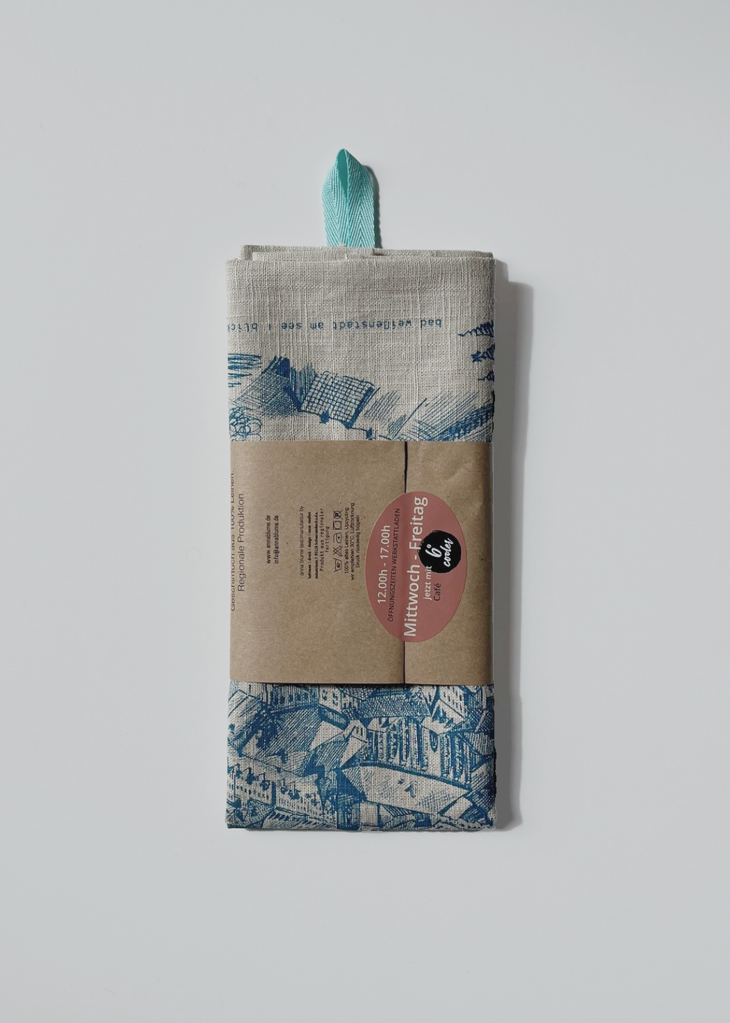 Opas Zeichnung Geschirrtuch aus Leinen