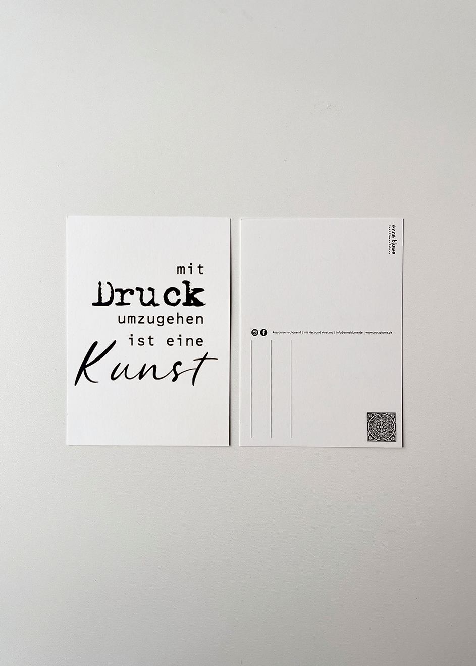 Spruch Postkarte Siebdruck auf Papier