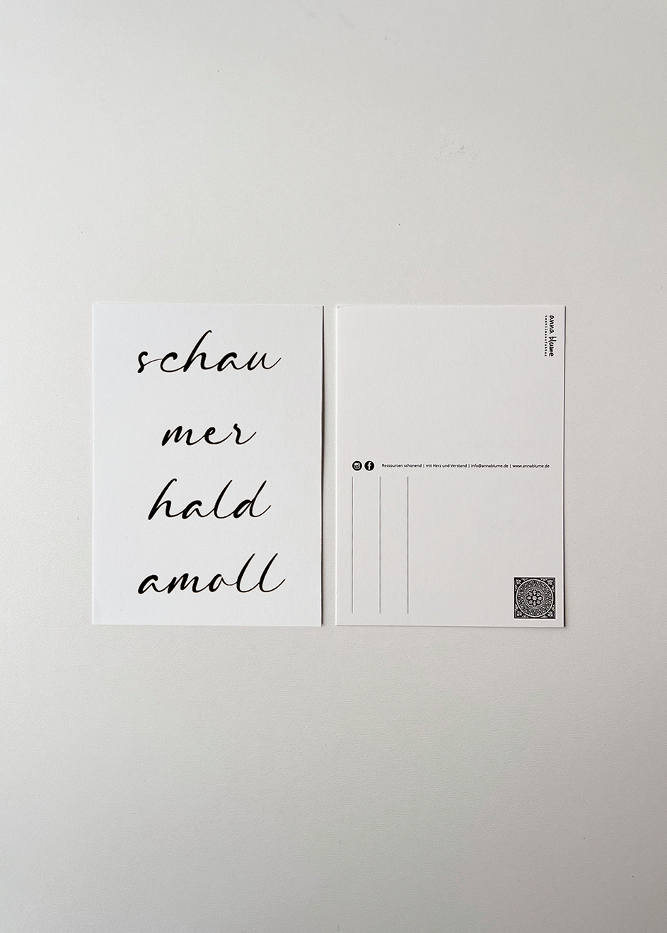 Spruch Postkarte Siebdruck auf Papier