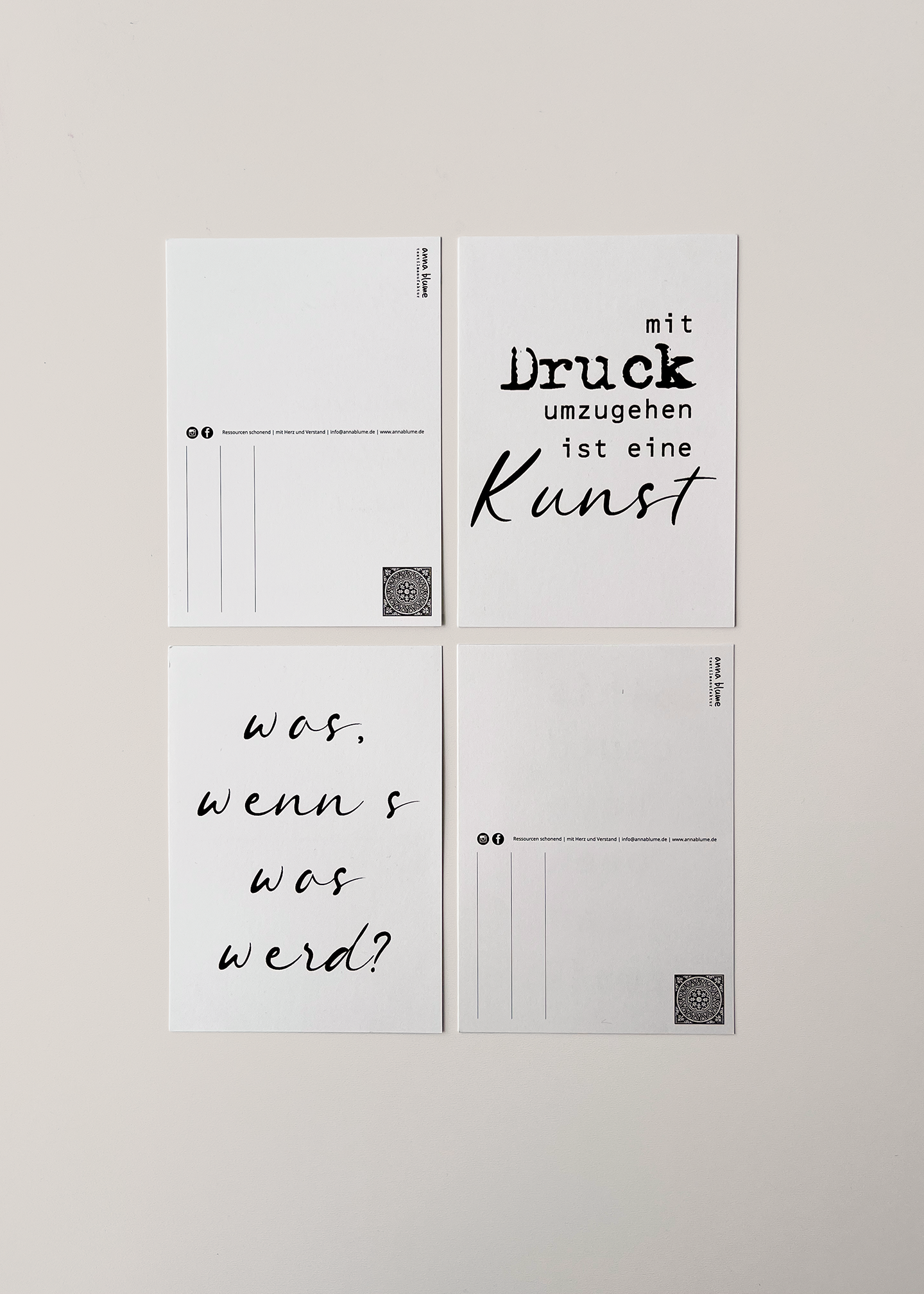 Spruch Postkarte Siebdruck auf Papier